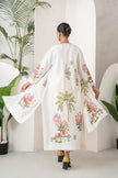Ivory Silk Chanderi Miniature Art Printed High-Low Dress (1 PC)