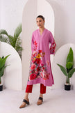 Salmon Pink Silk Chanderi Printed Tunic (1 PC)