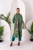 Sage Green Silk Chanderi Printed Stole (1 PC)