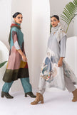 Grey Viscose Dupion Printed Tunic (1 PC)