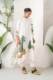 Ivory Silk Chanderi Folk Tale Printed Kaftan (1 PC)