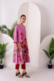 Salmon Pink Silk Chanderi Printed Tunic (1 PC)
