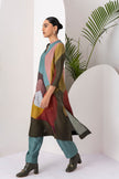 Multicoloured Viscose Dupion Printed Tunic (1 PC)