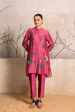Old Rose Silk Chanderi Printed Shirt Style Tunic (1 PC)