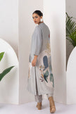 Grey Viscose Dupion Printed Tunic (1 PC)