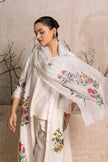 Ivory Thin Chanderi Floral Printed Stole (1 PC)