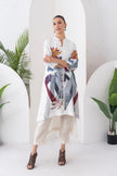 Ivory Silk Chanderi Printed High-Low Dress (1 PC)
