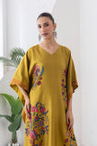 Mustard Silk Chanderi Chintz Printed Kaftan (1 PC)