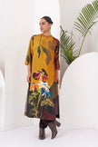 Mustard & Brown Viscose Dupion Printed Tunic (1 PC)