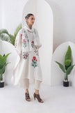 Ivory Silk Chanderi Floral Printed Kaftan (1 PC)