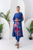 Cobalt Blue Silk Chanderi Printed Tunic (1 PC)