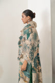 Beige Silk Chanderi Delicate Floral Artwork Printed Tunic (1 PC)