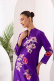 Purple Silk Chanderi Printed Tunic (1 PC)