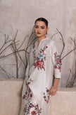 Ivory Silk Chanderi Floral Printed tunic (1 PC)