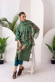 Sage Green Silk Chanderi Printed Front Pleat Tunic (1 PC)