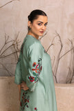 Mint Silk Chanderi Floral Boota Printed Tunic (1 PC)