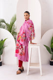 Salmon Pink Silk Chanderi Printed Tunic (1 PC)