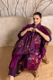 Wine Silk Chanderi Printed Kaftan Style Dress (1 PC)
