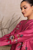 Old Rose Silk Chanderi Printed Shirt Style Tunic (1 PC)