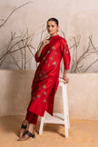 Bright Red Silk Chanderi Printed Tunic (1 PC)