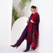 Red Viscose Dupion Printed Kaftaan Style Dress (1 PC)