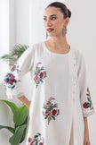 Ivory Silk Chanderi Floral Boota Printed Dress (1 PC)