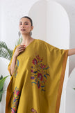 Mustard Silk Chanderi Chintz Printed Kaftan (1 PC)