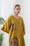 Mustard Silk Chanderi Chintz Printed Kaftan (1 PC)
