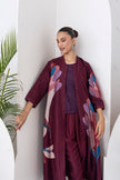 Chocolate Brown Silk Chanderi Printed Dress (1 PC)